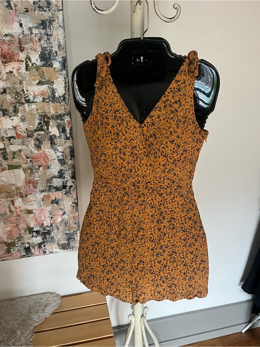 Urban Outfitters Mustard Yellow Floral Romper